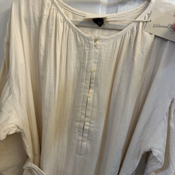 NWT Universal Threads Belted Long Sleeve Maxi Dress White Sand Size 2XL - Picture 13 of 16